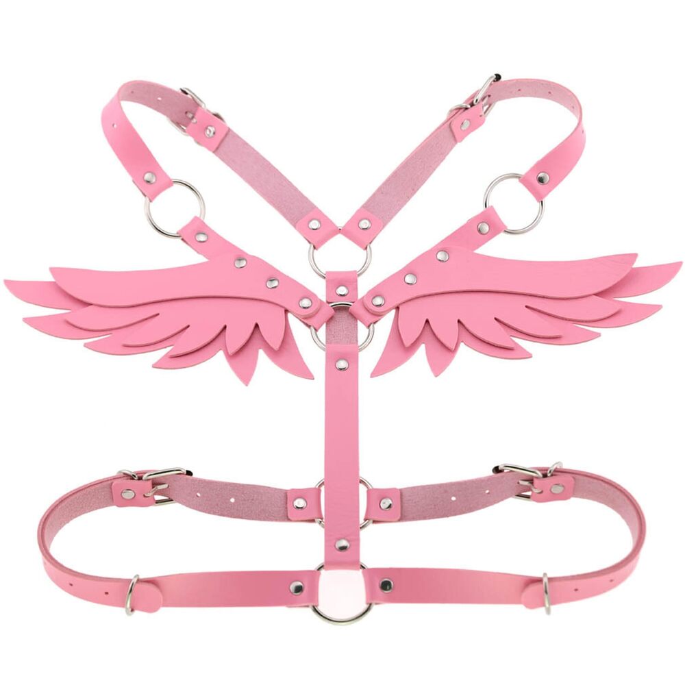 9663 Girl Punk Body Harness Belt Adjustable Leather Body Bra Chest Harness